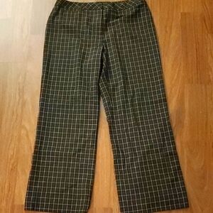 i.e. Chic Women's Navy Blue Plaid Trousers - Size 8